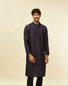 Blue Viscose Solid Kurta Set